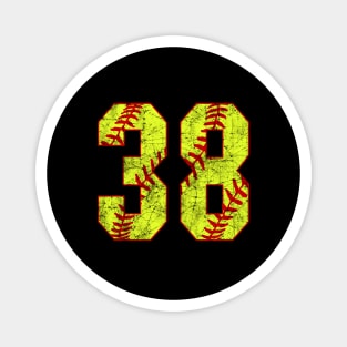 Fastpitch Softball Number 38 #38 Softball Shirt Jersey Uniform Favorite Player Biggest Fan Magnet